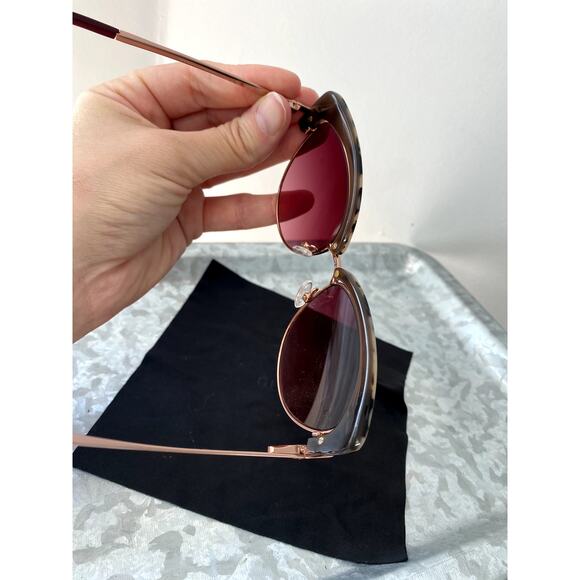 Ted Baker Semi Metal/Plastic Cat Eye Women's Sunglasses Ivory Tortise TBW051 - Picture 13 of 15